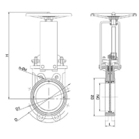 Шиберная задвижка межфланцевая, односторонняя, серии TL81-B, TAFLINE, DN100 PN10, со штурвалом