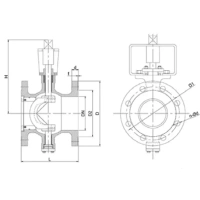 Кран эксцентриковый полусферический фланцевый, серии TL34-F, TAFLINE, DN100 PN16, с голым штоком