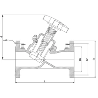Балансировочный клапан фланцевый, серии KPF-SL, TAFLINE, DN100 PN16, ручной