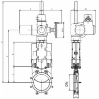 Задвижка шиберная двусторонняя межфланцевая, серии TL81-A, TAFLINE, DN600 PN10, с электроприводом