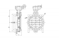 Затвор дисковый поворотный двухэксцентриковый, серии TL42GS, TAFLINE, DN2600 PN16, фланцевый с голым штоком