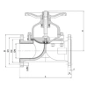 Клапан мембранный фланцевый, серии TL55, TAFLINE, DN50 PN16, со штурвалом
