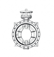 Затвор дисковый поворотный двухэксцентриковый, серии TL42GS, TAFLINE, DN2600 PN16, фланцевый с голым штоком