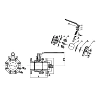 Кран шаровой полнопроходной фланцевый, серии TL33-PTFE, TAFLINE, DN100 PN16, чугунный с рукояткой