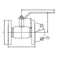 Кран шаровой стандартнопроходной фланцевый, серии TL31-F, TAFLINE, DN80 PN16, стальной, с рукояткой