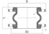 Антивибрационный компенсатор серии TLV, TAFLINE, DN100 PN10, EPDM, фланцевый
