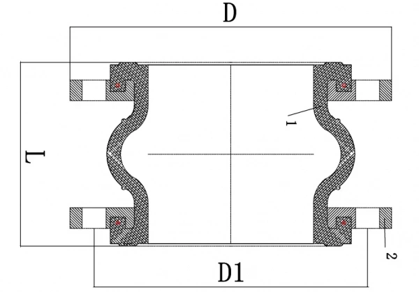 Антивибрационный компенсатор серии TLV, TAFLINE, DN100 PN10, EPDM, фланцевый