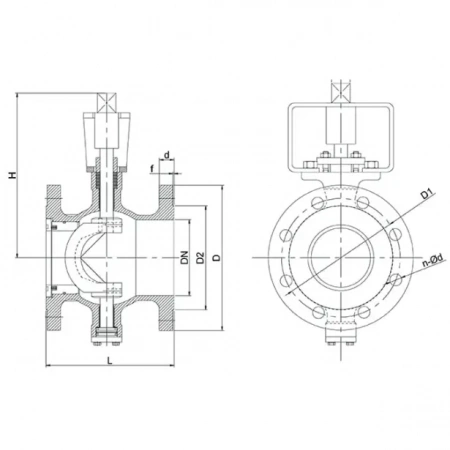 Кран эксцентриковый полусферический-TL34-F-TAFLINE, DN300 PN16, фланцевый