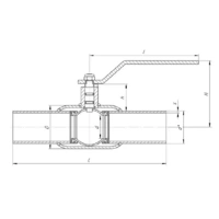 Кран шаровой стандартнопроходной под приварку, серии TL31-W, TAFLINE, DN40 PN40, стальной, с рукояткой